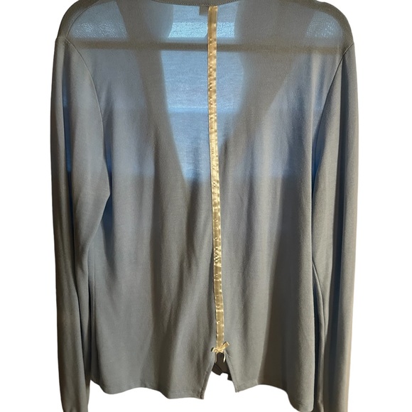 SUSAN LAWRENCE 4 Buttons cardigan with bow accents Light Blue in Xl - Picture 2 of 11